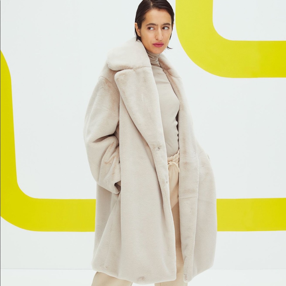 H&M Blogger Favorite Faux Fur Coat Taupe